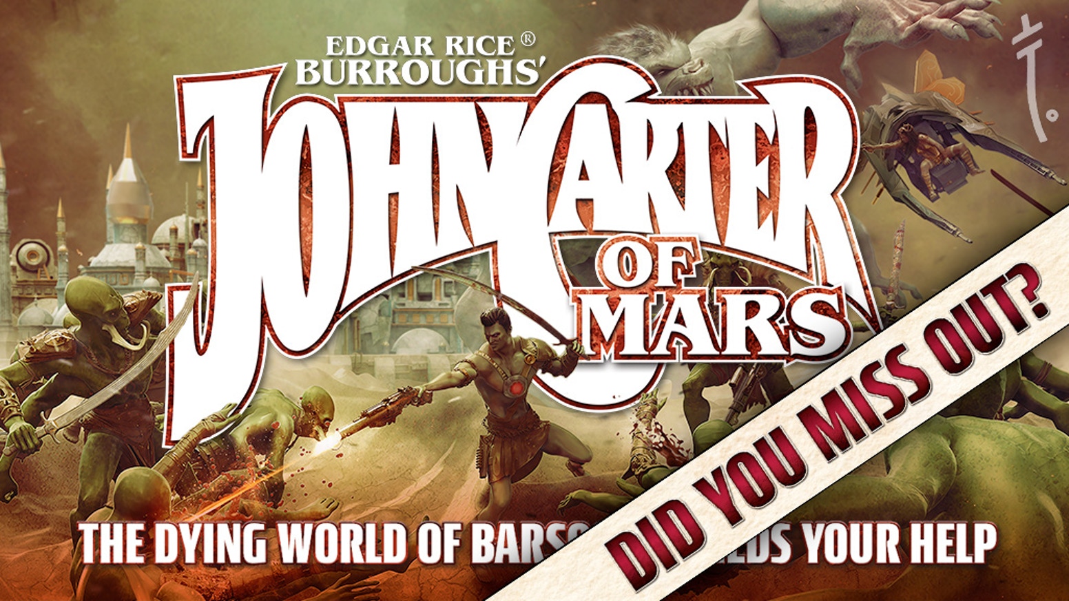 Jhon Carter of Mars juego de rol Late Pledge cover